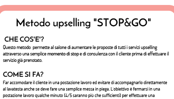 Scheda Metodo Upselling Stop & Go
